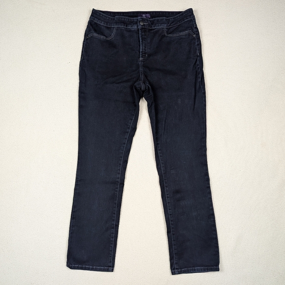Not Your Daughters Jeans Janice Legging Mid Rise Stretch NYDJ Dark Wash Size 12 - Picture 2 of 16